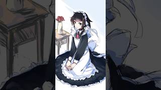 去年のメイドの日に描いたイラスト (タイムラプス) #shorts