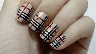 Uñas shop estilo burberry