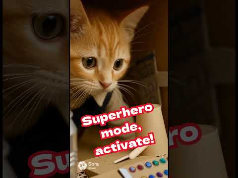 子猫、ヒーローに変身！？世界を守るニャ！🐱⚡️
