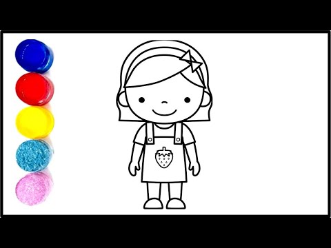 Cute Girl Girl Drawing, Painting & Coloring for Kids | Learn to Draw a Cute Girl | Girl Drawing