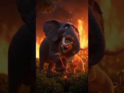 elephant save the child of lion #elephant #and #lion #bastfriend #ytshorts