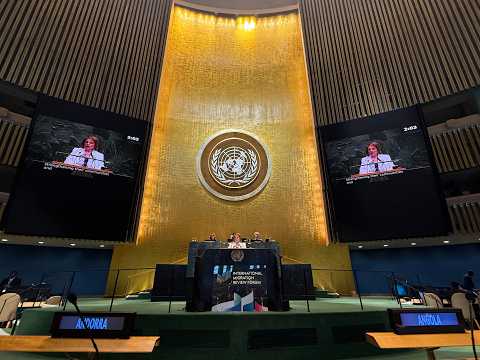 Minister Metlege Diab delivers remarks at the International Migration Review Forum