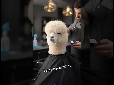 🎉 Have You Ever Seen a Llama in a Barbershop?! 🦙💈😂#funny#viral#lama#barbershop#funnyvideo