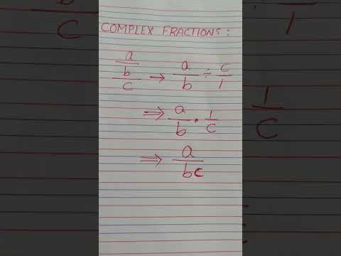 Complex Fraction #fraction a/b/c Rule#matb #basicproblems