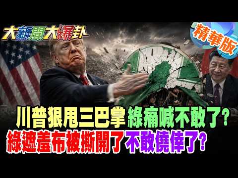 川普狠甩三巴掌綠痛喊不敢了?綠遮羞布被撕開了不敢僥倖了?【#大新聞大爆卦】精華版3  @大新聞大爆卦HotNewsTalk​