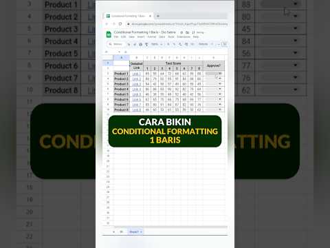 CARA BIKIN CONDITIONAL FORMATTING 1 BARIS #excelindonesia #googlesheetstutorial #excel #exceltips