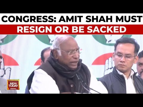 Congress Chief Mallikarjun Kharge Demands Amit Shah's Resignation Over Ambedkar Remarks In RS