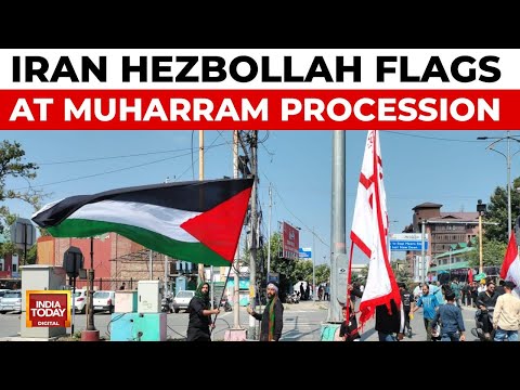 Iran And Hezbollah Flags Seen At Muharram Procession In Srinagar, Police Take Action | India Today
