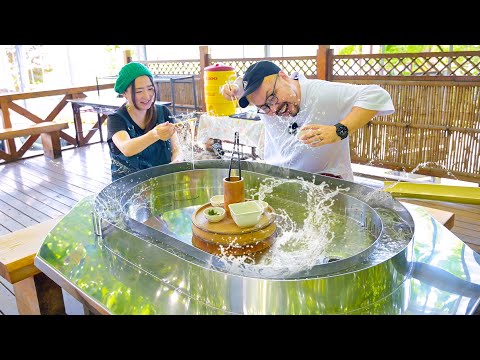 流しそうめん器で夏の思い出を自作する夫婦、再び。