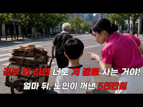 폐지 줍는 모습을 보며 “공부 안 하면 저렇게 된다”던 엄마… 제가 5천만 원을 기부하자 고개를 숙였습니다 ㅣ노후사연ㅣ감동사연
