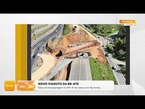 Obras de terraplanagem no KM-47 da rodovia em Blumenau | Cotidiano | SCC Meio-Dia