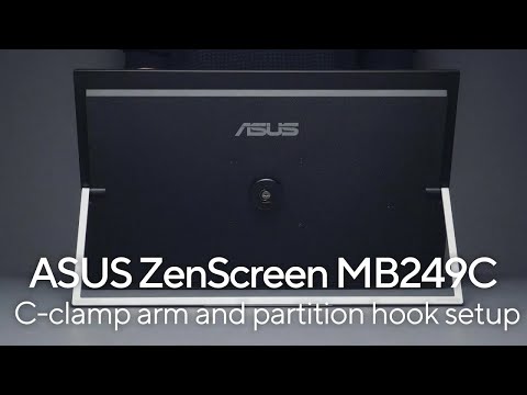 ASUS ZenScreen MB249C C-Clamp Arm and Partition Hook Setup    | ASUS SUPPORT