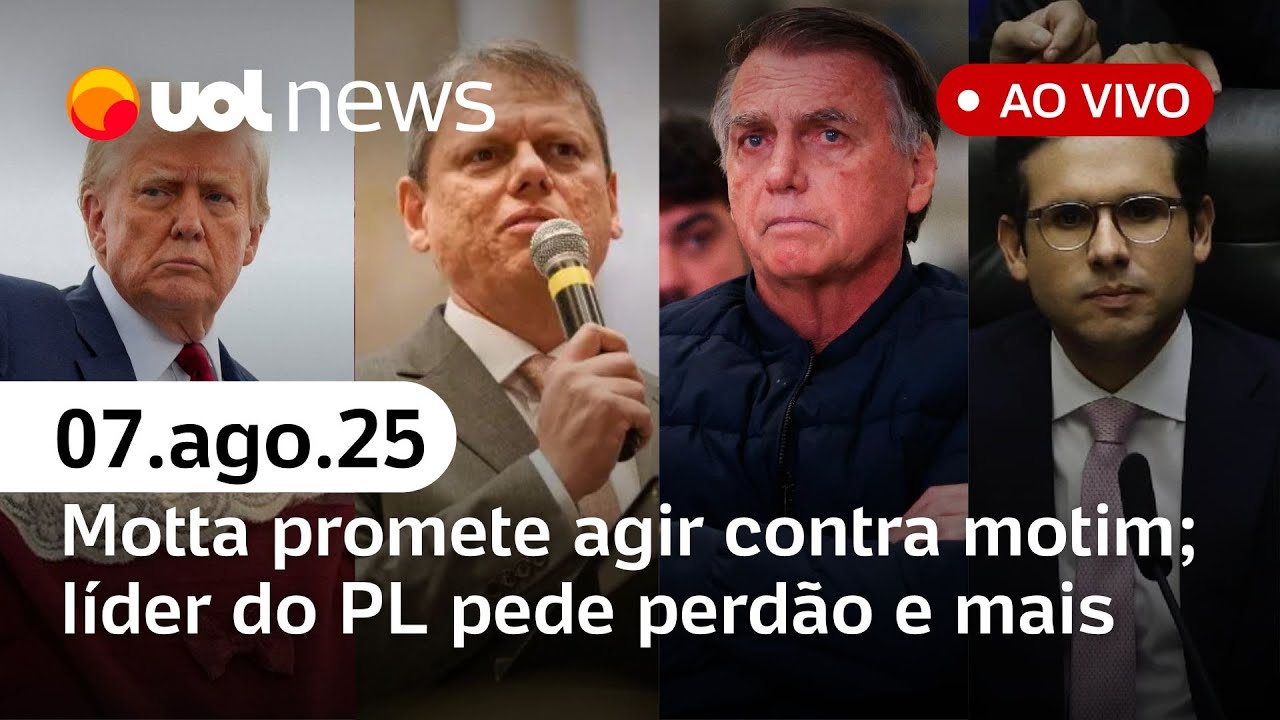 Motta promete agir contra autores de motim líder do PL pede perdão Tarcísio visita Bolsonaro e +