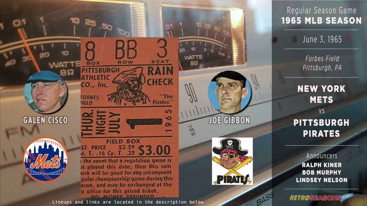 1965 New York Mets vs Pittsburgh Pirates - Radio Broadcast video clip