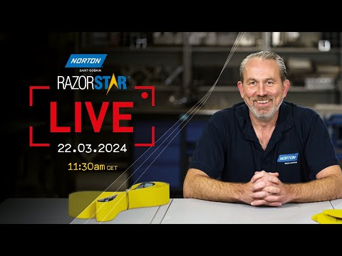 Norton RazorStar® Live recording: Fibre discs and grinding belts