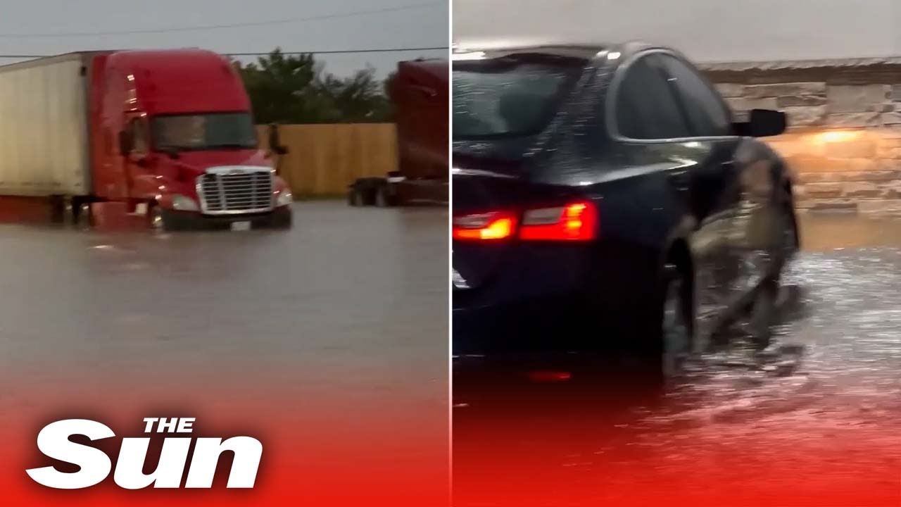 Showers and thunderstorms flood West Texas, partially submerging gas station