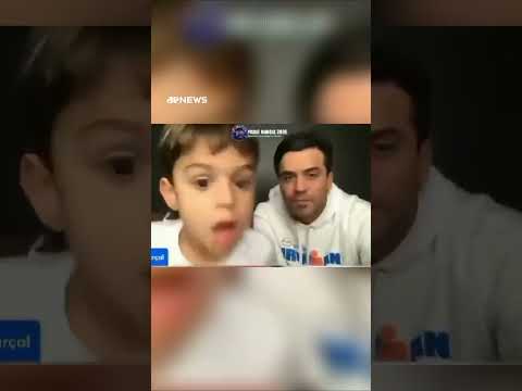 Filho de Pablo Marçal faz sinal de L em live do empresário: "Fez o L e teve que vazar" #Shorts