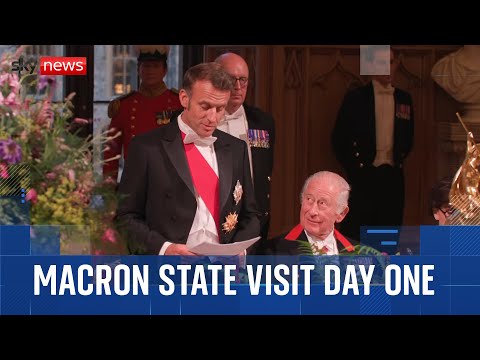 Banquets, speeches and migration: Day one of Emmanuel Macron's UK state visit