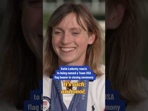 Katie Ledecky reacts to being named flag bearer for Team USA #shorts