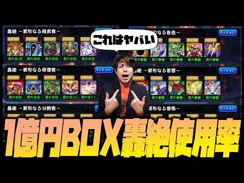 【モンスト】お前なんの為にやってんの？１億円BOXの轟絶キャラ使用率がヤバすぎて草【ぎこちゃん】