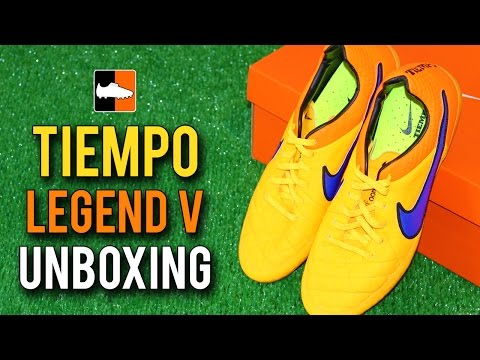 Nike Orange/Purple Tiempo Legend V Unboxing - Andrea Pirlo & Sergio Ramos' Football Boots - UCs7sNio5rN3RvWuvKvc4Xtg