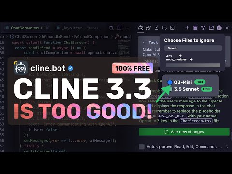 Cline 3.3 (Upgraded) + Free O3 Mini API : This NEW UPDATE Makes this AI Coder EVEN BETTER!