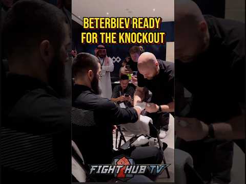 Artur Beterbiev MOMENTS away from Bivol fight getting hands wrapped!