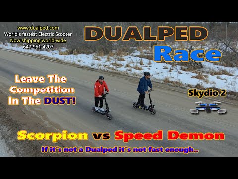 Quick Race - Dualped Scorpion vs Speed Demon + Skydio 2 Filming!