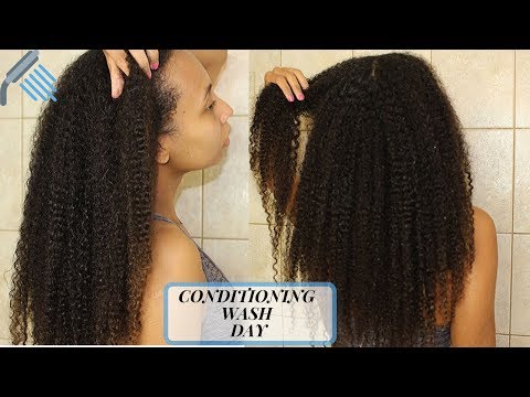 NATURAL HAIR |💦 WASH DAY ROUTINE FOR CONDITIONING + DETANGLING