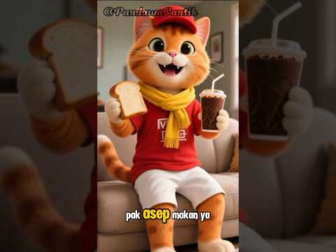 Makan es coklat dan roti #rasacoklat #lucu #food #kucinglucu #shortvideo #comedy