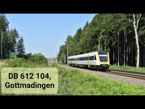 4K | DB Regio 612 104 komt door Gottmadingen als IRE 3 naar Friedrichshafen Hafen!