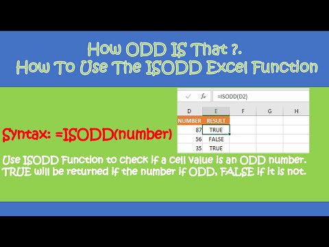 How To Use The ISODD Excel Function.