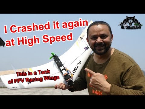 FlyBot Flux FPV Racing Wing Another High Speed Crash in Concrete - UCsFctXdFnbeoKpLefdEloEQ