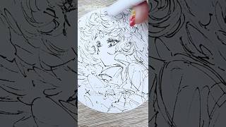 🫧ペン一発書きで『静寂に響く声』を描くメイキング🎨🦜#Shorts  #illustration