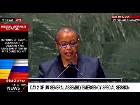 Mathu Joyini addresses Day 2 of UN General Assembly Emergency Special Session