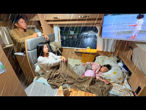 雨の大阪2日間の車中泊旅|娘7歳バースデー🎂歓喜の夜|キャンピングカー車中泊