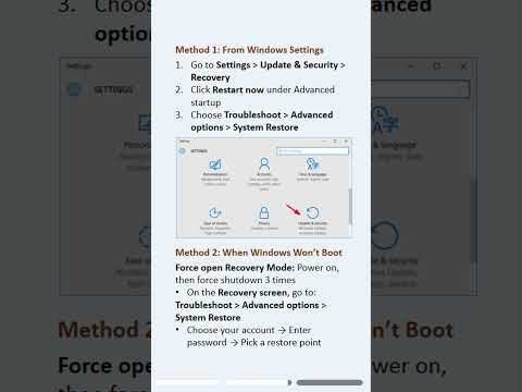 Learn how to perform System Restore in Windows 10 from boot—even if your PC won’t start! #windows10