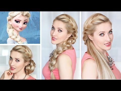 Frozen Elsa BRAID hairstyle. New Year's eve hair tutorial, BUN and HALF UPDO - UCeRF3k69cJnxB87lwk9KbrA