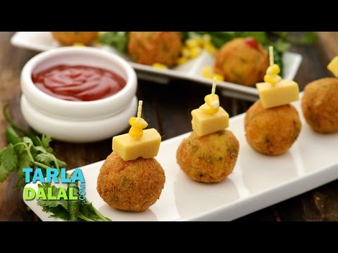 Corn Cheese Balls/ Quick Easy Party starter, Recipe in Hindi (कॉर्न चीज बॉल्स) by Tarla Dalal - UCYRRwNWXxCKFaVjFuXo1I8Q