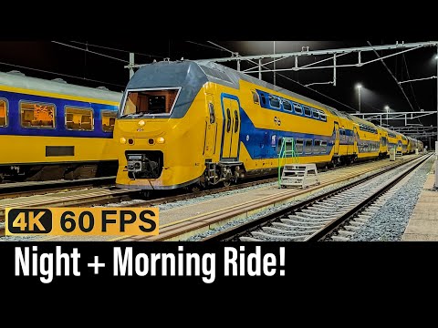 Train Cab Ride NL / Night and Morning / Hoofddorp Opstel - Utrecht - Schiphol / VIRM IC / Sep 2023