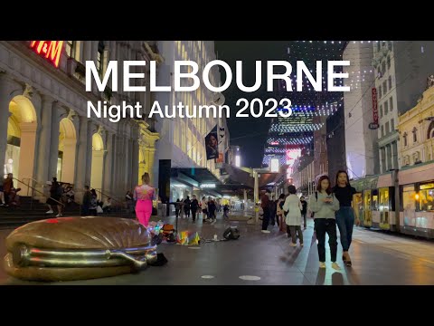 Melbourne at Night in Autumn 2023