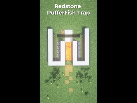 🐡 Minecraft : Redstone PufferFish Trap 🐡 #shorts