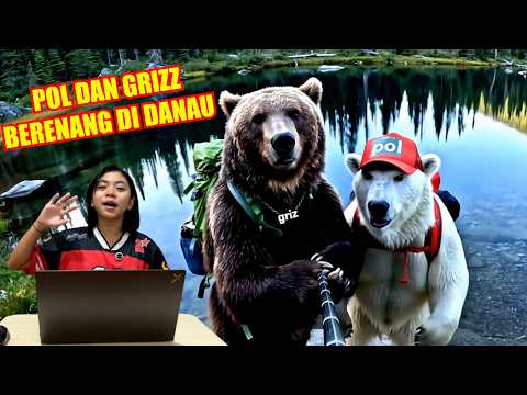 Pol Dan Grizz Berenang Di Danau Video AI Bikinan Kak Yaya