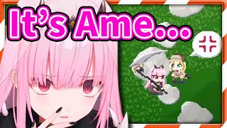 Calli's Reaction  When Seeing Ame in Holocure 【Mori Calliope / Hololiv