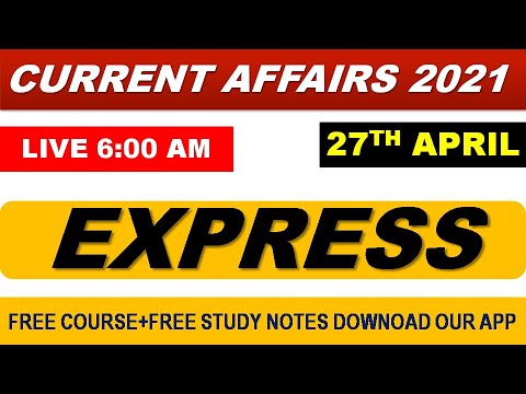 CURRENT AFFAIRS LIVE 🔴6:00 AM 27TH APRIL #PUNJAB_EXAMS_GK || FOR-PPSC-PSSSB-PSEB-PUDA 2021