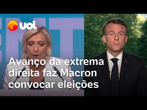 Avanço da extrema direita na União Europeia faz Macron antecipar eleições na França; Le Pen comemora