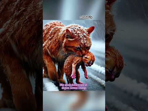 Seorang Ibu Akan Selalu Bahagia Di Depan Anaknya Walaupun Dia Sedang menderita #catlovers #kucing