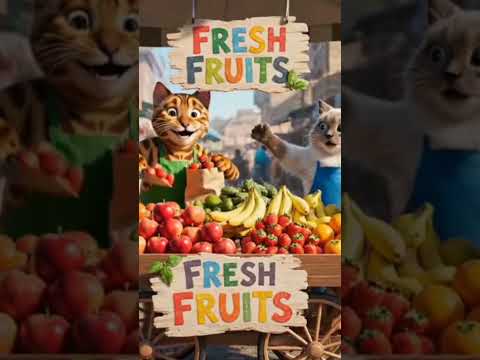 cat selling fruits | #shorts #cat #ai #funny #viral #cute #trending #cartoon #cartoon #short
