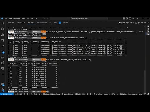 Demo: Recommender system with MySQL HeatWave AutoML