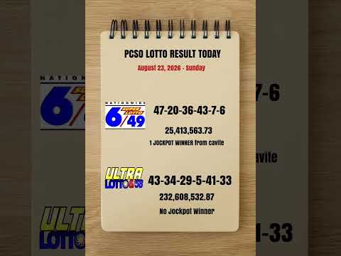 Lotto Result Today 9pm Draw August 23, 2026 PCSO #lotto #lottoresulttoday #6/58  #pcsolottoresults